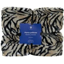 BRICOMARTEAU Couverture DKD Home Decor Sauvage Noir Orange (150 X 200 X 2 Cm)