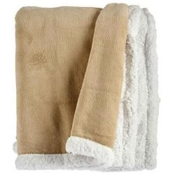BRICOMARTEAU Couverture Polaire Beige Blanc (130 X 170 Cm)