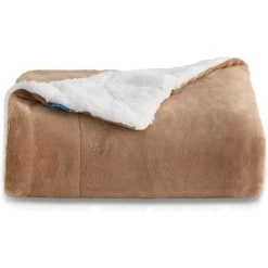 ILOVEMILAN Couverture Polaire Coussin De Canapé - Coussin De Canapé Camel 130x160, Couverture Sherpa Sherpa Couverture Épaissie Chaude Double Flanelle, Douce Et Chaude 1 Personne