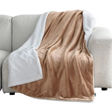 ILOVEMILAN Couverture Polaire Coussin De Canapé - Coussin De Canapé Camel 130x160, Couverture Sherpa Sherpa Couverture Épaissie Chaude Double Flanelle, Douce Et Chaude 1 Personne 4 ILOVEMILAN Couverture Polaire Coussin De Canapé - Coussin De Canapé Camel 130x160, Couverture Sherpa Sherpa Couverture Épaissie Chaude Double Flanelle, Douce Et Chaude 1 Personne – Image 2