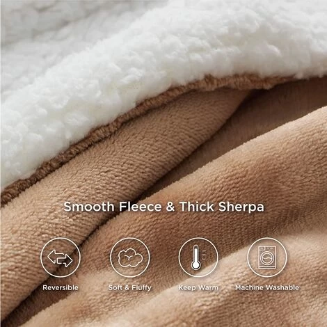 ILOVEMILAN Couverture Polaire Coussin De Canapé - Coussin De Canapé Camel 130x160, Couverture Sherpa Sherpa Couverture Épaissie Chaude Double Flanelle, Douce Et Chaude 1 Personne 5 ILOVEMILAN Couverture Polaire Coussin De Canapé - Coussin De Canapé Camel 130x160, Couverture Sherpa Sherpa Couverture Épaissie Chaude Double Flanelle, Douce Et Chaude 1 Personne – Image 3