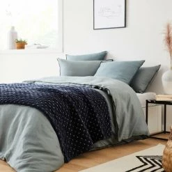 Edredon 90x200 Cm MADURA - Bleu Nuit - MALO - Bleu Nuit -Plaid et couverture Soldes 66079332 5