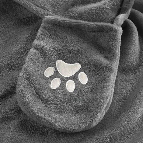 DOUCEUR D'INTÉRIEUR Plaid Capuche 100x120 Cm Flanelle Brodée Singe - Gris 5 DOUCEUR D'INTÉRIEUR Plaid Capuche 100x120 Cm Flanelle Brodée Singe - Gris – Image 3