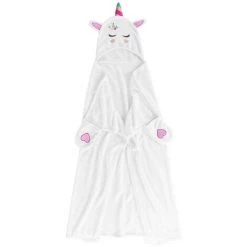 DOUCEUR D'INTÉRIEUR Plaid Capuche 100x120 Cm Flanelle Brodée Lilove - Blanc