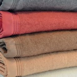 LINNEA Couverture Laine Vierge VOLTA Woolmark 220x240 Cm - Bleu Azur -Plaid et couverture Soldes 66213060 4