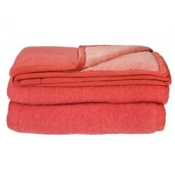 LINNEA Couverture Laine Vierge CYBELE Woolmark 240x260 Cm - Bois De Rose