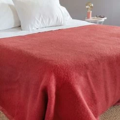 LINNEA Couverture Laine Vierge CYBELE Woolmark 240x260 Cm - Bois De Rose -Plaid et couverture Soldes 66213157 3