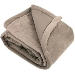 LINNEA Plaid 140x160 100% Polyester 480 G/m2 VEGA - Marron Taupe