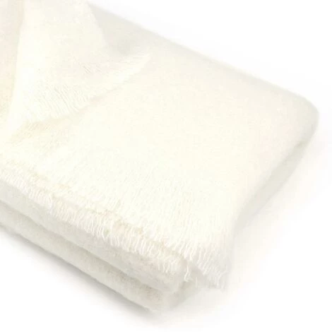 LINNEA Couverture Laine THESEE Mohair 230x260 Cm - Ivoire Naturel 4 LINNEA Couverture Laine THESEE Mohair 230x260 Cm - Ivoire Naturel – Image 2