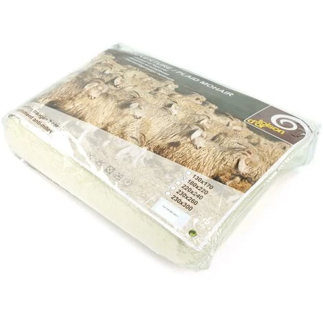 LINNEA Couverture Laine THESEE Mohair 230x260 Cm - Ivoire Naturel 6 LINNEA Couverture Laine THESEE Mohair 230x260 Cm - Ivoire Naturel – Image 4