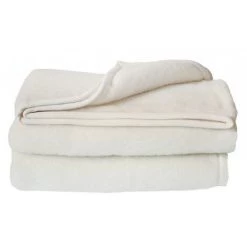 LINNEA Couverture Laine Vierge CYBELE Woolmark 240x300 Cm - Blanc Naturel