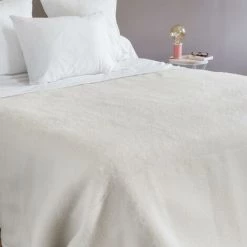LINNEA Couverture Laine Vierge CYBELE Woolmark 240x300 Cm - Blanc Naturel -Plaid et couverture Soldes 66214284 3