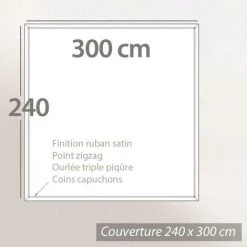 LINNEA Couverture Laine Vierge CYBELE Woolmark 240x300 Cm - Blanc Naturel -Plaid et couverture Soldes 66214284 4