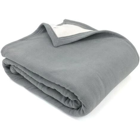LINNEA Couverture Polaire NARVIK Luxe 220x240 Cm - Gris Acier 3 LINNEA Couverture Polaire NARVIK Luxe 220x240 Cm - Gris Acier