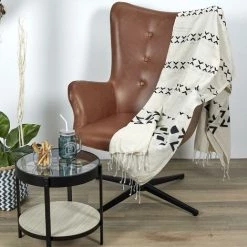 LINNEA Jeté De Canapé 130x160 Cm SILVO Chevrons Ecru/Noir - Blanc 9 LINNEA Jeté De Canapé 130x160 Cm SILVO Chevrons Ecru/Noir - Blanc -Plaid et couverture Soldes 66215289 3