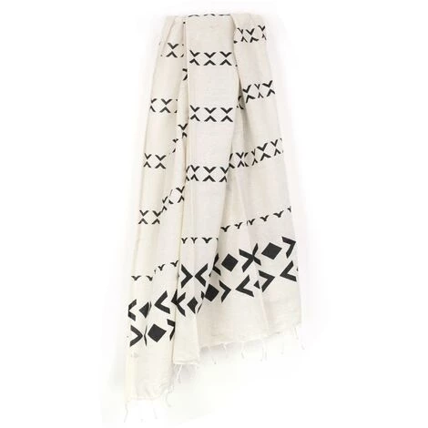 LINNEA Jeté De Canapé 130x160 Cm SILVO Chevrons Ecru/Noir - Blanc 6 LINNEA Jeté De Canapé 130x160 Cm SILVO Chevrons Ecru/Noir - Blanc – Image 4