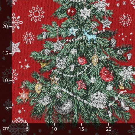 LINNEA Carré De Tissu Jacquard Polycoton Motif Festif Esprit Noël DADDY Rouge - Rouge 4 LINNEA Carré De Tissu Jacquard Polycoton Motif Festif Esprit Noël DADDY Rouge - Rouge – Image 2