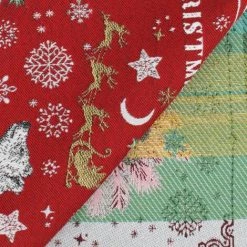 LINNEA Carré De Tissu Jacquard Polycoton Motif Festif Esprit Noël DADDY Rouge - Rouge 10 LINNEA Carré De Tissu Jacquard Polycoton Motif Festif Esprit Noël DADDY Rouge - Rouge -Plaid et couverture Soldes 66215303 4