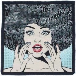LINNEA Carré De Tissu Jacquard Polycoton Motif Personnage RHIANA Bleu - Bleu