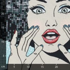 LINNEA Carré De Tissu Jacquard Polycoton Motif Personnage RHIANA Bleu - Bleu -Plaid et couverture Soldes 66215707 3