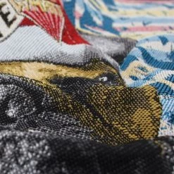 LINNEA Carré De Tissu Jacquard Polyester Motif Bulldog SKATER Bleu - Bleu -Plaid et couverture Soldes 66216906 4