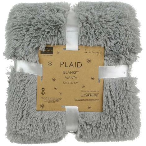 LINNEA Plaid Imitation Fourrure LICIA - Gris 7 LINNEA Plaid Imitation Fourrure LICIA - Gris – Image 5