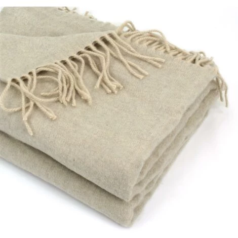 LINNEA Plaid 130x170 Cm 100% Laine Cachemire 240g/m2 BANGALORE Marron Naturel - Marron 4 LINNEA Plaid 130x170 Cm 100% Laine Cachemire 240g/m2 BANGALORE Marron Naturel - Marron – Image 2