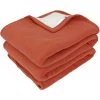 LINNEA Couverture Polaire NARVIK Luxe 240x300 Cm - Marron Gingembre 1 LINNEA Couverture Polaire NARVIK Luxe 240x300 Cm - Marron Gingembre -Plaid et couverture Soldes 66217899 1