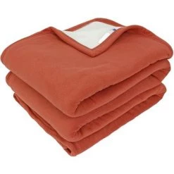 LINNEA Couverture Polaire NARVIK Luxe 240x300 Cm - Marron Gingembre