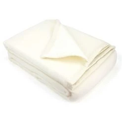 LINNEA Couverture Laine VICTORIA Lambswool 240x300 Cm - Ivoire Naturel