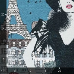 LINNEA Carré De Tissu Jacquard Polyester Motif Personnage AUDREY Bleu - Bleu -Plaid et couverture Soldes 66218211 3