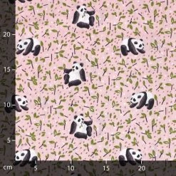 LINNEA Tissu Coton Percale Motif Panda TAO Rose - Rose -Plaid et couverture Soldes 66218213 3