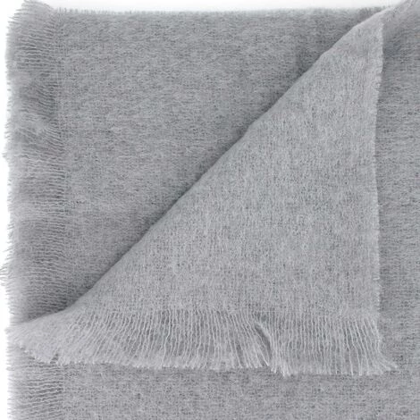 LINNEA Couverture Laine THESEE Mohair 180x220 Cm - Gris Perle 4 LINNEA Couverture Laine THESEE Mohair 180x220 Cm - Gris Perle – Image 2