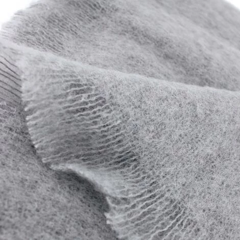 LINNEA Couverture Laine THESEE Mohair 180x220 Cm - Gris Perle 5 LINNEA Couverture Laine THESEE Mohair 180x220 Cm - Gris Perle – Image 3