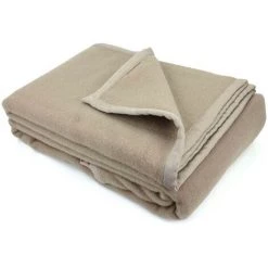 LINNEA Couverture Laine VICTORIA Lambswool 180x240 Cm - Marron Tourterelle