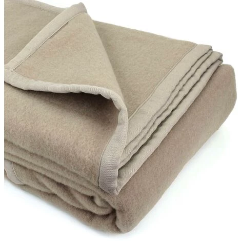 LINNEA Couverture Laine VICTORIA Lambswool 180x240 Cm - Marron Tourterelle 4 LINNEA Couverture Laine VICTORIA Lambswool 180x240 Cm - Marron Tourterelle – Image 2