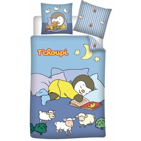 TCHOUPI T'Choupi - Parure De Lit Coton Enfant Doudou - Housse De Couette 140x200 Cm Taie 65x65 Cm - Bleu 3 TCHOUPI T'Choupi - Parure De Lit Coton Enfant Doudou - Housse De Couette 140x200 Cm Taie 65x65 Cm - Bleu