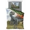 Jurassic World - Parure De Lit Enfant Dinosaure - Housse De Couette 140x200 Cm Taie 63x63 Cm - Vert -Plaid et couverture Soldes 66650177 1
