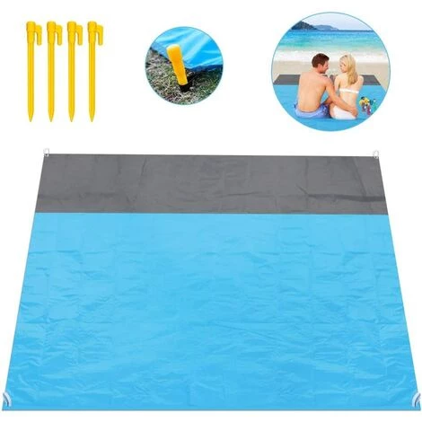 OCXIN Couverture De Plage Sans Sable, Couverture De Plage Ultra-légère Couverture De Pique-nique Imperméable 210 X 200CM Couverture De Plage Tapis De Plage Couverture De Camping Portable Anti-sable 4 Coins De Fixation Pour La Plage/randonnée/camping 4 OCXIN Couverture De Plage Sans Sable, Couverture De Plage Ultra-légère Couverture De Pique-nique Imperméable 210 X 200CM Couverture De Plage Tapis De Plage Couverture De Camping Portable Anti-sable 4 Coins De Fixation Pour La Plage/randonnée/camping – Image 2