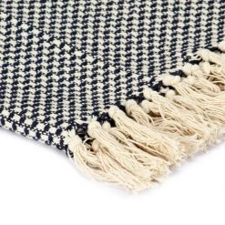 LES TENDANCES Couverture En Coton 125 X 150 Cm Bleu Marine 11 LES TENDANCES Couverture En Coton 125 X 150 Cm Bleu Marine -Plaid et couverture Soldes 66882470 5