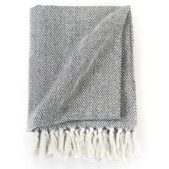 LES TENDANCES Couverture Coton à Chevrons 125 X 150 Cm Bleu Marine 11 LES TENDANCES Couverture Coton à Chevrons 125 X 150 Cm Bleu Marine -Plaid et couverture Soldes 66882759 5