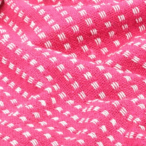 LES TENDANCES Couverture Coton à Carrés 220 X 250 Cm Rose 4 LES TENDANCES Couverture Coton à Carrés 220 X 250 Cm Rose – Image 2