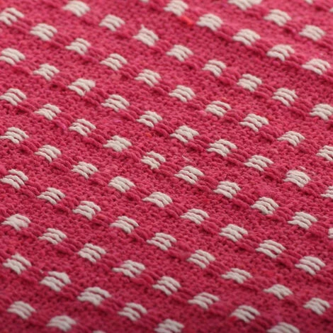 LES TENDANCES Couverture Coton à Carrés 220 X 250 Cm Rose 5 LES TENDANCES Couverture Coton à Carrés 220 X 250 Cm Rose – Image 3