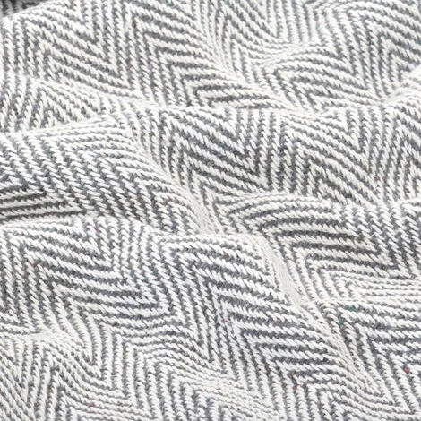 LES TENDANCES Couverture Coton à Chevrons 220 X 250 Cm Gris 4 LES TENDANCES Couverture Coton à Chevrons 220 X 250 Cm Gris – Image 2