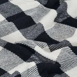 LES TENDANCES Couverture Coton Carreaux 160 X 210 Cm Cm Bleu Marine -Plaid et couverture Soldes 66904175 3