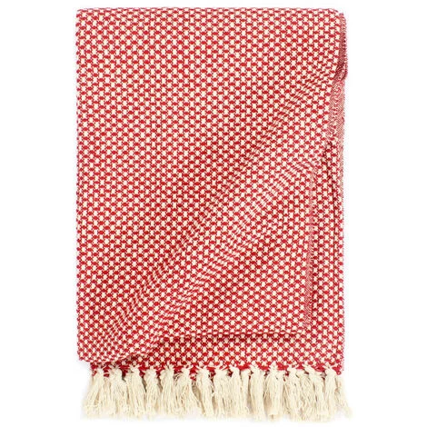 LES TENDANCES Couverture En Coton 220 X 250 Cm Rouge 3 LES TENDANCES Couverture En Coton 220 X 250 Cm Rouge