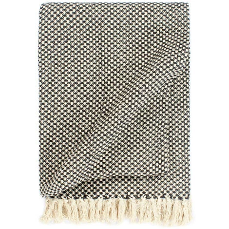 LES TENDANCES Couverture En Coton 125 X 150 Cm Anthracite 3 LES TENDANCES Couverture En Coton 125 X 150 Cm Anthracite