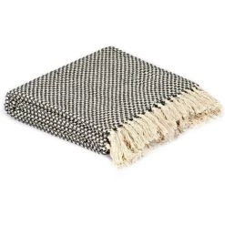 LES TENDANCES Couverture En Coton 125 X 150 Cm Anthracite 10 LES TENDANCES Couverture En Coton 125 X 150 Cm Anthracite -Plaid et couverture Soldes 66904217 4