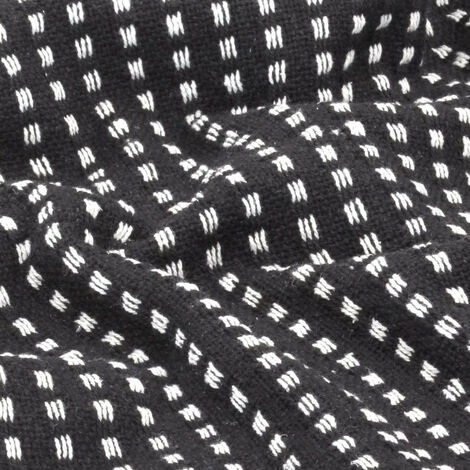 LES TENDANCES Couverture Coton à Carrés 125 X 150 Cm Noir 4 LES TENDANCES Couverture Coton à Carrés 125 X 150 Cm Noir – Image 2