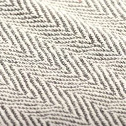 LES TENDANCES Couverture Coton à Chevrons 125 X 150 Cm Gris -Plaid et couverture Soldes 66908443 3
